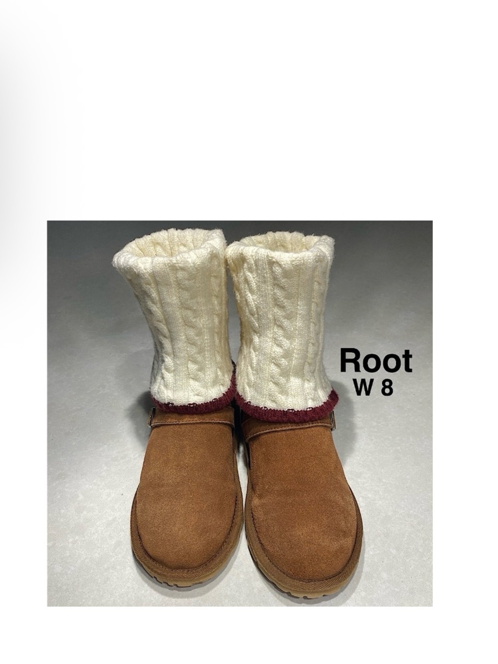 Roots Rollover Sherpa sweater knit suede leather boots size 8 chestnut brown⭐️⭐️